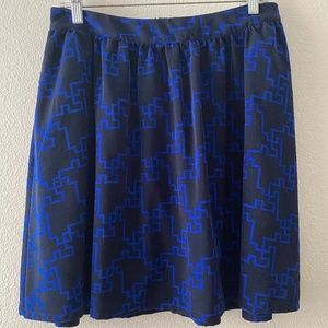 Merona Blue Geometric Skirt